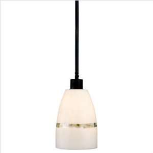   Urban Artifacts Pendant in Torched Metal with White Marble Glass Shade
