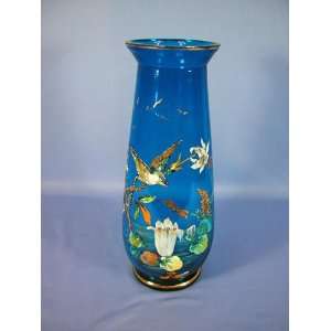  Victorian Cobalt Glass Vase: Home & Kitchen