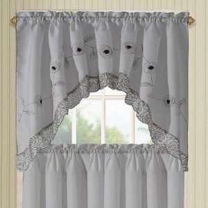    Ethan Kitchen Curtain Set with Frock in Coffee: Home & Kitchen
