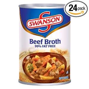 Swanson Beef Broth, 14 Ounce Cans (Pack of 24):  Grocery 