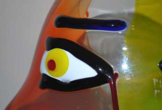 HOMAGE TO PICASSO BY A. BARBARO MURANO GLASS HEAD VASE  
