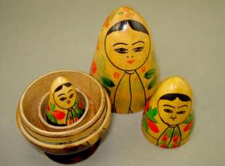 Rare Vintage Conical Russian *SEMENOV* Nesting Dolls  