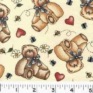  45 Wide BEEZY BEAR Fabric By The Yard: Arts, Crafts 