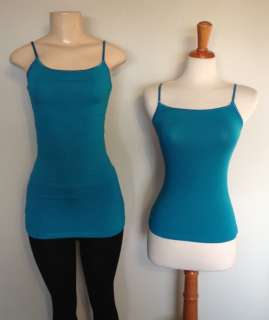 New Womens Spaghetti Strap Tank Top  15 Colors   Long and Short   Size 