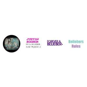  Set of 4 Justin Bieber Im a Belieber 1.25 Badge Pinback 