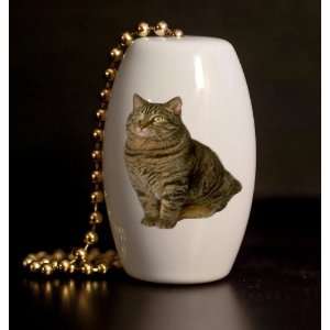  Tabby Tom Cat Porcelain Fan / Light Pull: Home Improvement