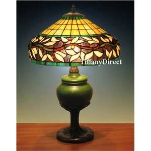   Style Stained Glass Table Lamp Leaf Motif T16338: Office Products