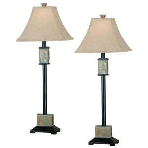  Bennington Buffet Lamps Set Of 2, FAWN FABRIC, NATURAL 