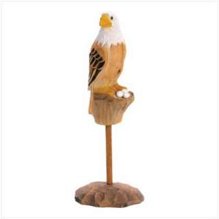 Wood Carving BALD EAGLE w/ Nest & Eggs STATUE/ Figurine  