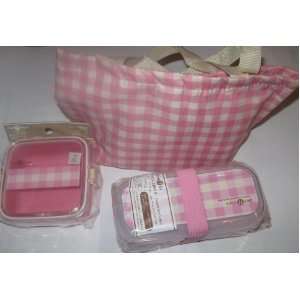  Japanese Bento Lunch Box Deli Pink Set (Belt & Bag 