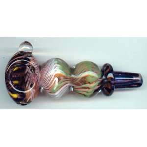   Triple Glass Spoon Smoking Tobacco Pipe FREE 5 Pack of Pipe Screens