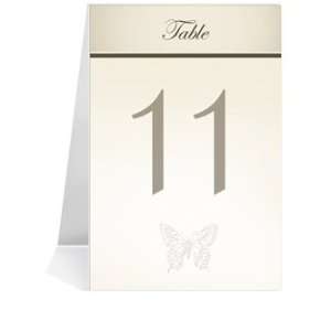   Table Number Cards   Butterfly Taupe II #1 Thru #41