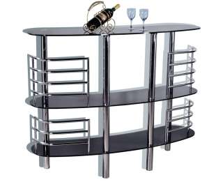 Modern Contemporary Black Glass Bar Table FREE SHIPPING  