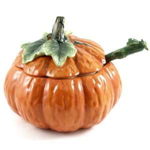  Ceramic Pumpkin Soup Tureen with Matching Ladle Kitchen 