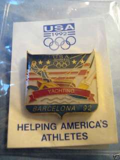 Summer Olympics 1992 Barcelona Spain Badge Yachting pin  