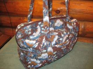 Tinsley Blake Collection Blue & Brown Quilted Diaper Bag with Changing 