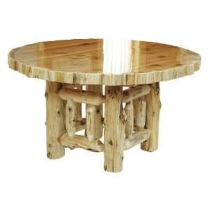 Round Log Dining Table w/Liquid Glass Finish: Round Log Dining Table 