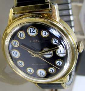 MENS 1975 TIMEX TELEPHONE DIAL MECHANICAL WATCH  