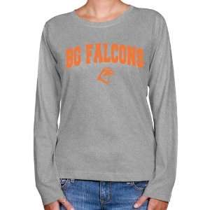 Bowling Green St. Falcons Ladies Ash Logo Arch Long Sleeve Classic Fit 