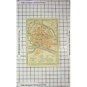   Antique Map Italy Street Plan Pavia Borgo Ticino River: Home & Kitchen