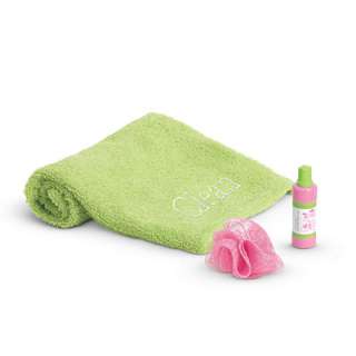   American Girl MYAG Fresh & Clean Shower Set for Dolls Bath Towel JLY