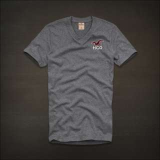 2012 NEW HOLLISTER by Abercrombie Mens BAYSTREET V Neck Classic Logo T 