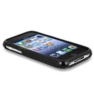   Shape TPU Skin Gel Rubber Case+Privacy Filter Guard for iPhone 3 G 3GS