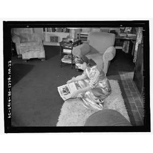   floor reading,magazine,Beverly Hills,CA,E Thiesen,1940