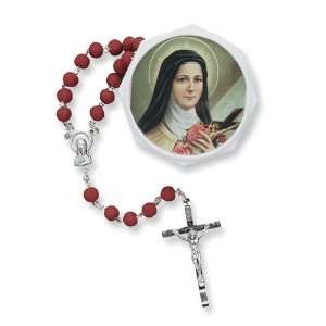  Saint Theresa Crushed Rose Petals Rosary Jewelry