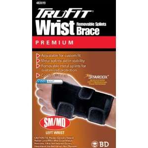  Tru Fit Wrist Brace Removable Splint Left, Black, Small 