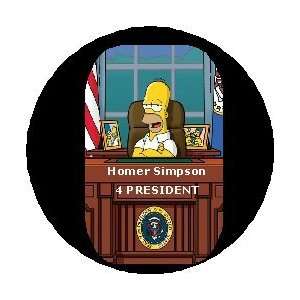 Homer Simpson for President Pinback Button Pin