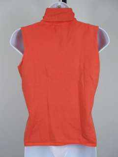 BELFORD Coral Turtleneck Sleeveless Shirt Top Sz S  