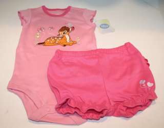 NEW Disney Baby Pink Bambi Creeper Shorts 0 3 3 6 m Various Size 