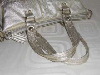 The Sak Medium Leather Metallic Gold Satchel Handbag Purse  