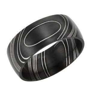   Modern Art Scream Black Stainless Steel Mens Ring Band (9): Jewelry