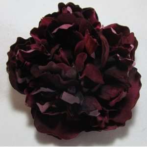  NEW Black Cherry Red Peony Flower Hair Clip and Pin 