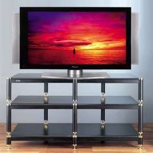  BL Series 3 Shelf 43 TV Stand Shelves: Black, Poles/Caps: Black 