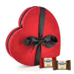 Ghirardelli Chocolate Large Red & Black Heart Gift Box with SQUARES 