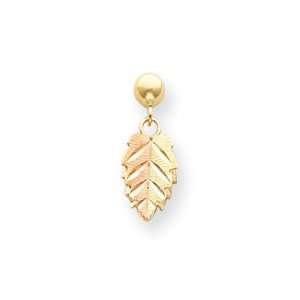  10k Tri color Black Hills Gold Leaf Earrings: Jewelry