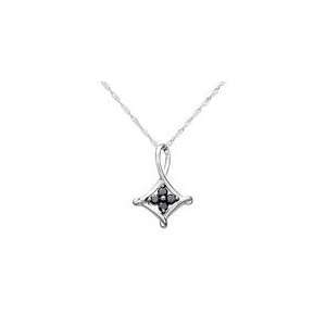  1/5ctw WG Black Diamond Kite Pendant Necklace Jewelry