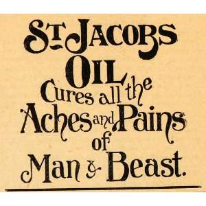  1893 Ad St. Jacobs Oil Ointment Pain Relief Man Beast 