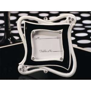 Wedding Favors Stylish and chic black and white epoxy place card frame 