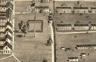 1865 Civil War map of Johnson Island Prison, Ohio  
