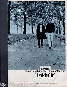 SIMON & GARFUNKEL   Fakin it   1967 VINTAGE BILLBOARD PROMO AD  