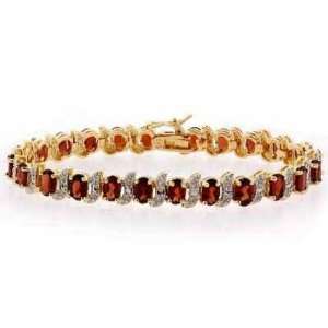  Paris Jewelry 15 Carat Red Garnet and Genuine Diamond 18k 