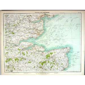  Bartholomew Map England 1891 Canterbury Ramsgate Isle 