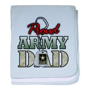  Baby Blanket Sky Blue Proud Army Dad 