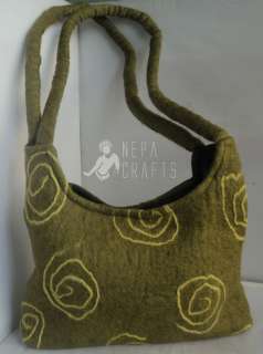 Felt Spiral Shoulder Bag for Women Green Color  