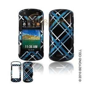 Blue/ Black Tartan Plaid Hard Protector Case Cover For Motorola Crush 