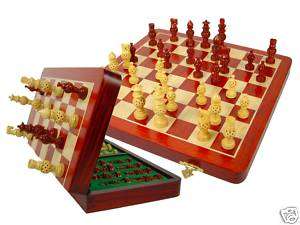Magnetic Folding Chess Set Wooden Globe Chess Pcs 14  